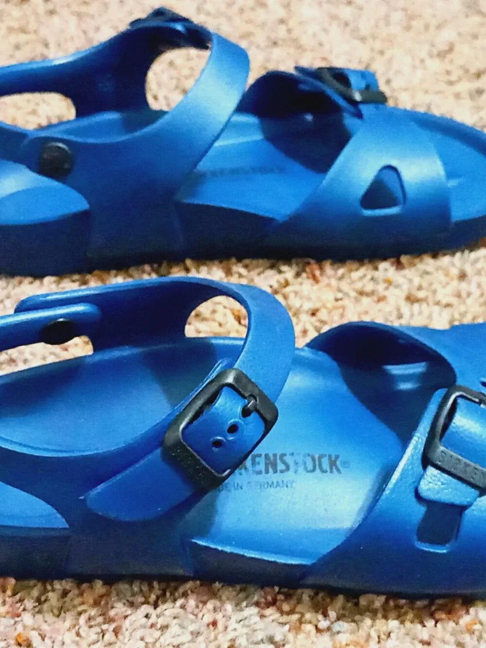 Kid's Birkenstock Blue Rio Sandals Size 34 3 better 2 or 2 1/2  Backstrap Water
